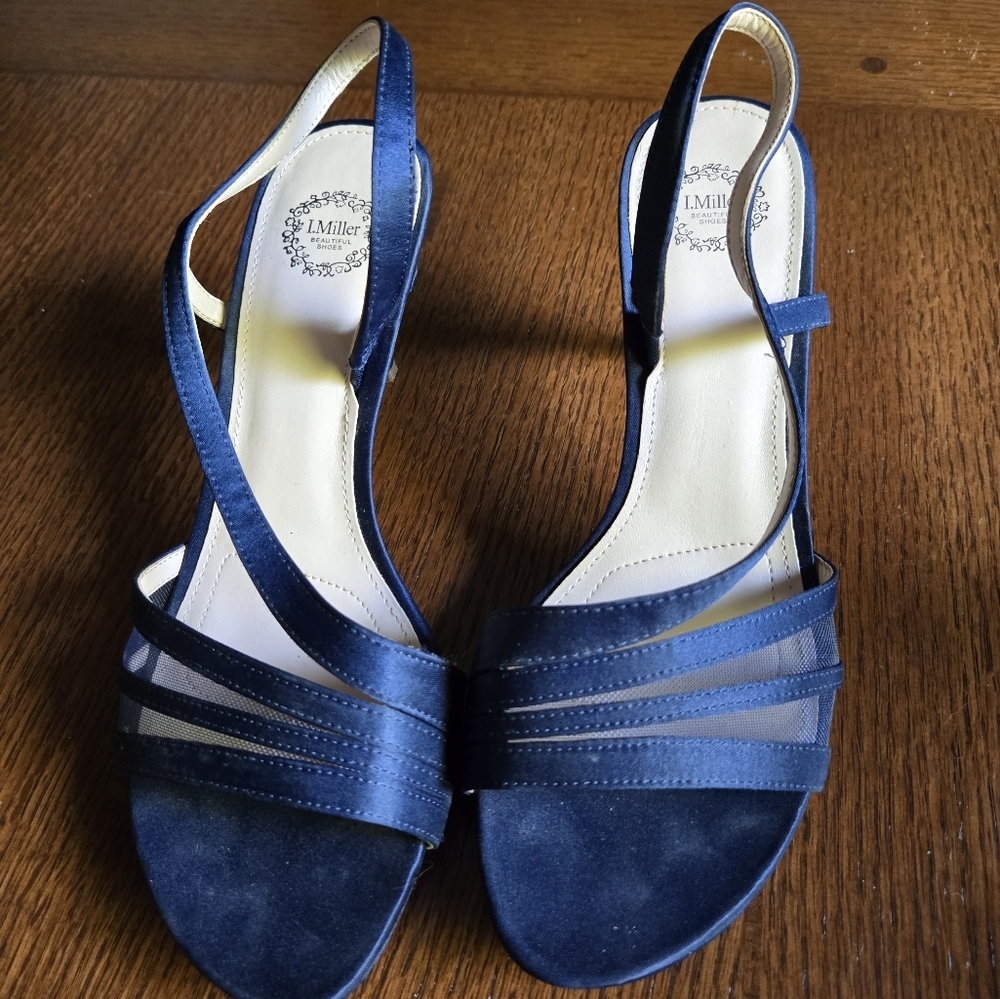 I. Miller Beautiful Shoes - Blue Slip On Stappy Heels - Women's Size 9